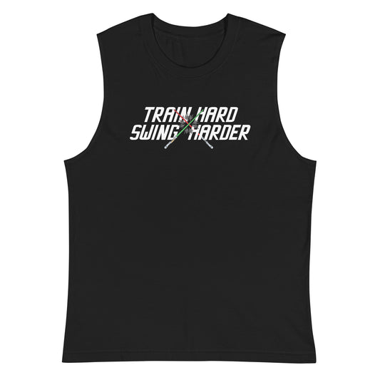 Train Hard Swing Harder Muscle Shirt